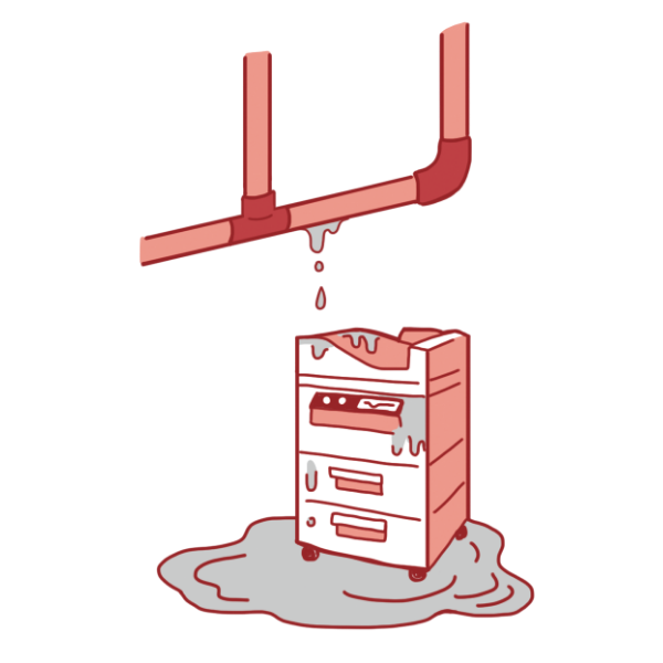 給排水設備に生じた事故による水濡れ