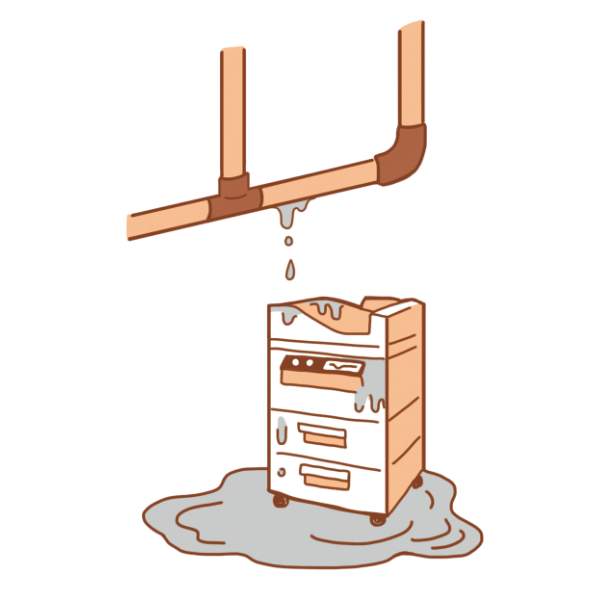 給排水設備に生じた事故による水濡れ